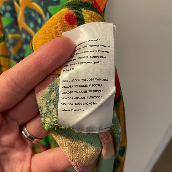 Farm rio forest green dress midi puffy sleeves size small 4 6 - Picture 7 of 11